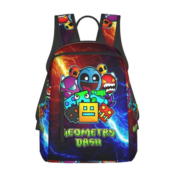 Geometry Game Dash Backpack 3D Print Lightweight Bookbag Casual Sport Daypack Travel Bag Laptop 15 Inch