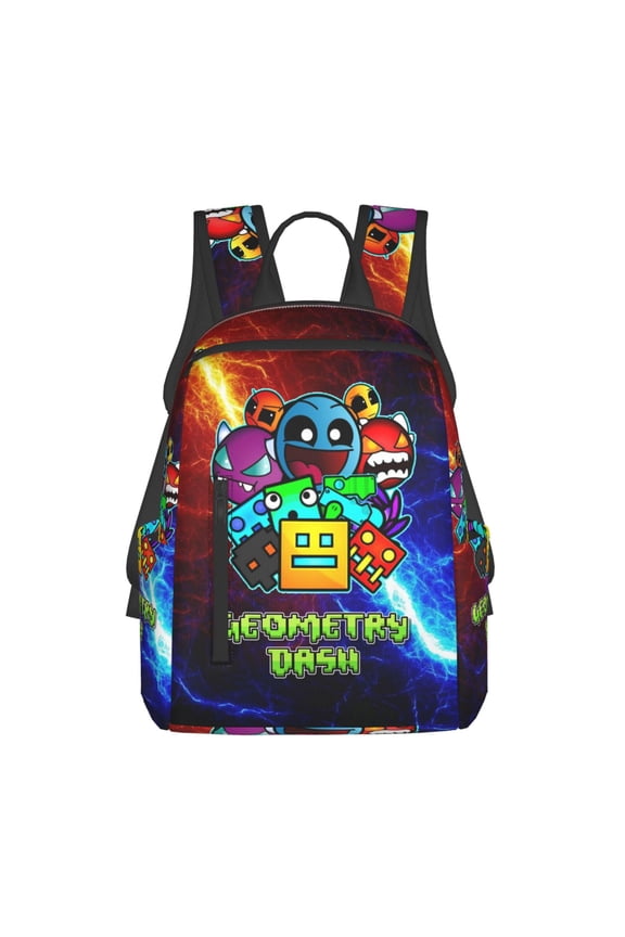 Geometry Game Dash Backpack 3D Print Lightweight Bookbag Casual Sport Daypack Travel Bag Laptop 15 Inch