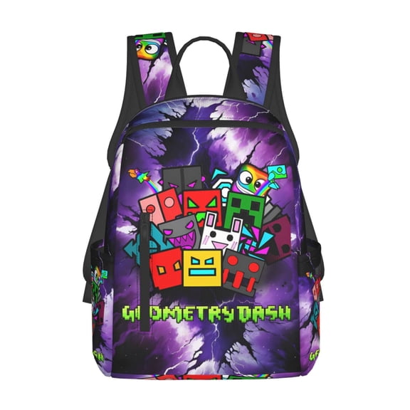 Geometry Game Dash Backpack 3D Print Lightweight Bookbag Casual Sport Daypack Travel Bag Laptop 15 Inch