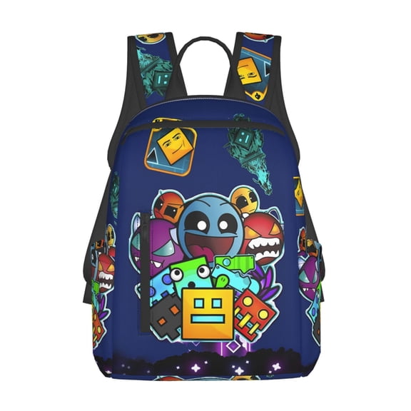 Geometry Game Dash Backpack 3D Print Lightweight Bookbag Casual Sport Daypack Travel Bag Laptop 15 Inch