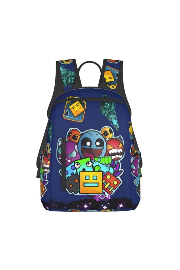 Geometry Game Dash Backpack 3D Print Lightweight Bookbag Casual Sport Daypack Travel Bag Laptop 15 Inch