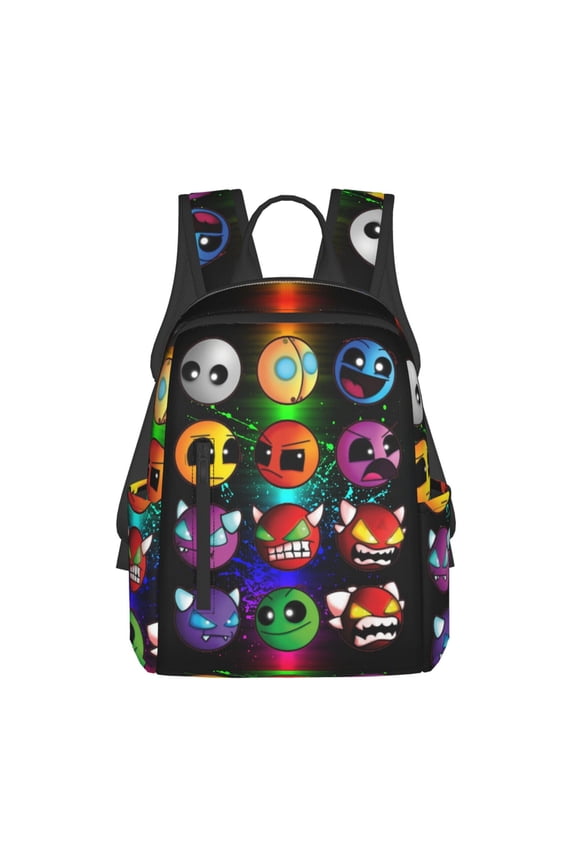 Geometry Game Dash Backpack 3D Print Lightweight Bookbag Casual Sport Daypack Travel Bag Laptop 15 Inch