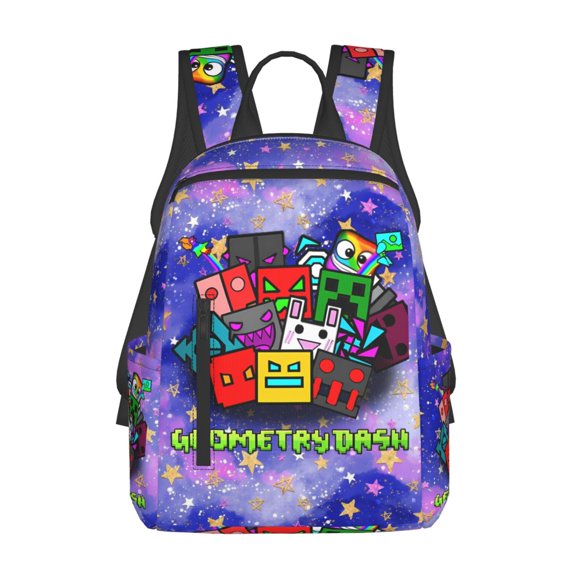 Geometry Game Dash Backpack 3D Print Lightweight Bookbag Casual Sport Daypack Travel Bag Laptop 15 Inch