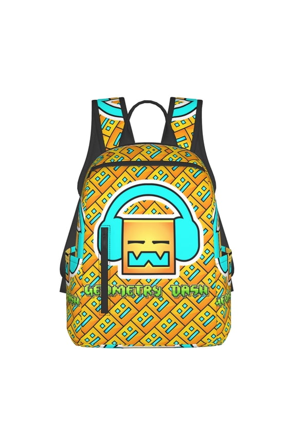 Geometry Game Dash Backpack 3D Print Lightweight Bookbag Casual Sport Daypack Travel Bag Laptop 15 Inch