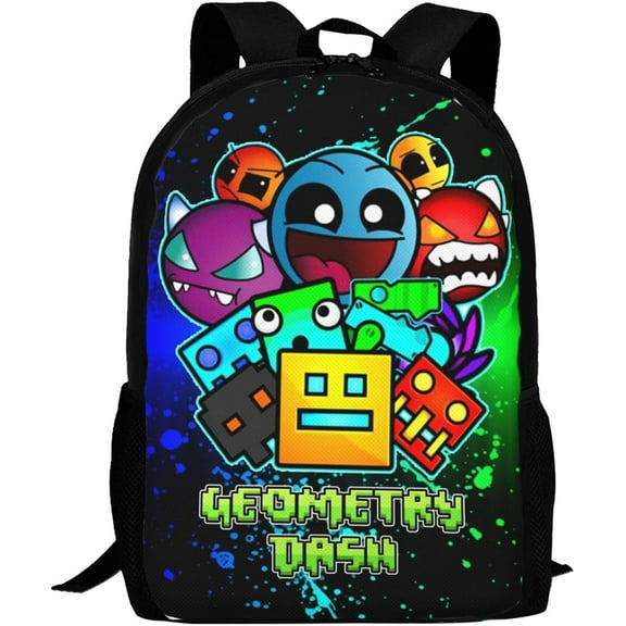 Geometry Game Dash Backpack,3d Print Laptop Backpack Lightweight Casual Daypack Bookbag Multi-Function Travel Backpack 16.5 In