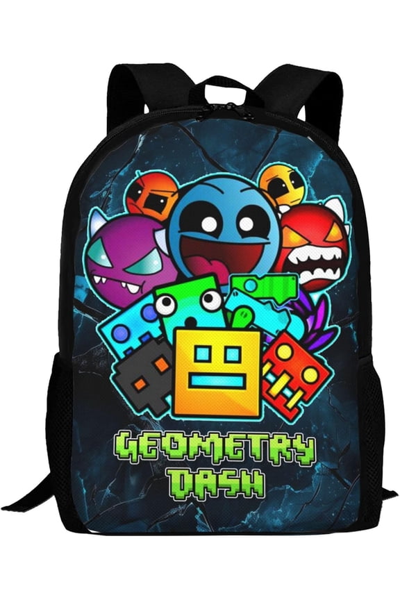 Geometry Game Dash Backpack,3d Print Laptop Backpack Lightweight Casual Daypack Bookbag Multi-Function Travel Backpack 16.5 In