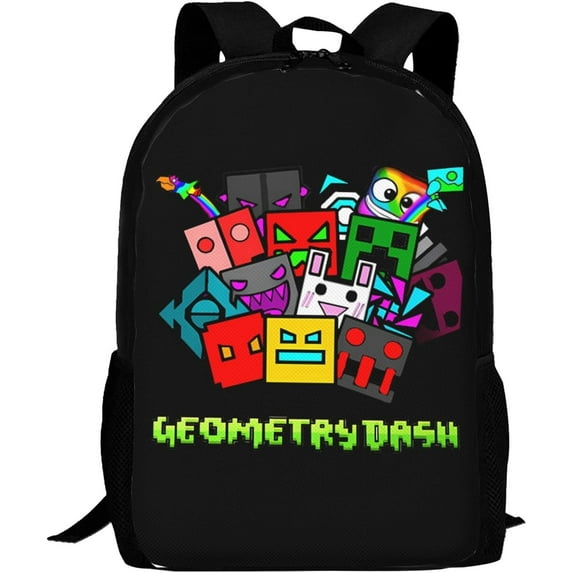 Geometry Game Dash Backpack,3d Print Laptop Backpack Lightweight Casual Daypack Bookbag Multi-Function Travel Backpack 16.5 In