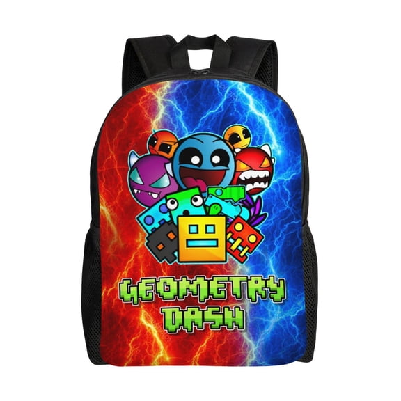 Geometry Game Dash Backpacks For Men Women Book Bag Travel Hiking Camping Work