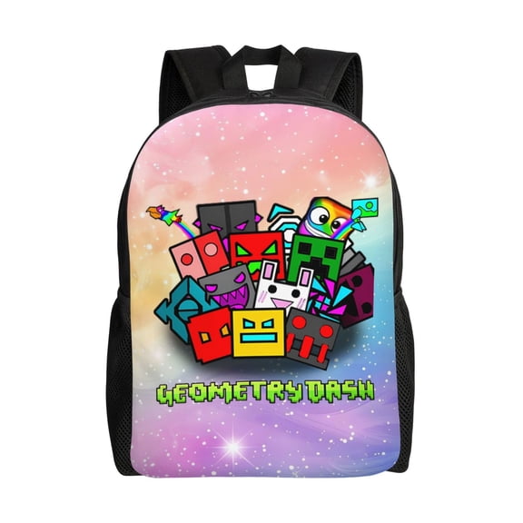 Geometry Game Dash Backpacks For Men Women Book Bag Travel Hiking Camping Work