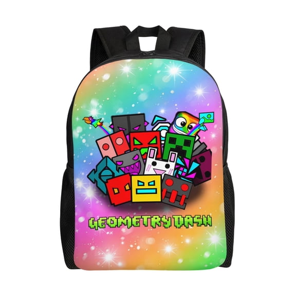 Geometry Game Dash Backpacks For Men Women Book Bag Travel Hiking Camping Work