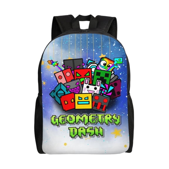 Geometry Game Dash Backpacks For Men Women Book Bag Travel Hiking Camping Work