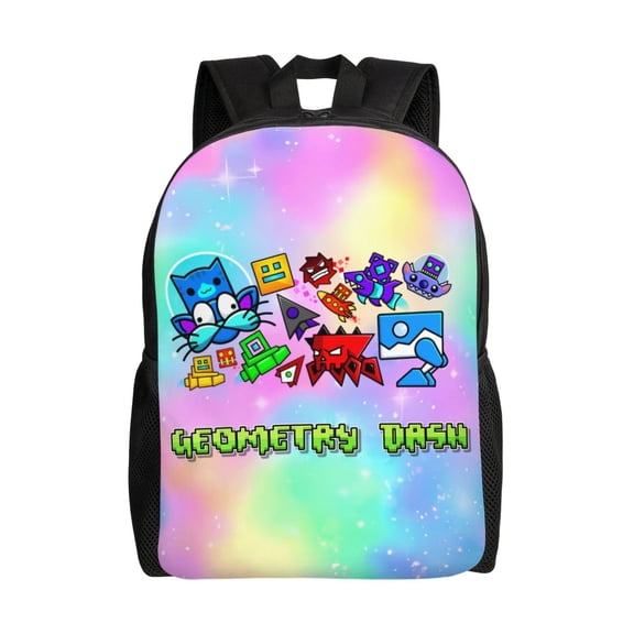 Geometry Game Dash Backpacks For Men Women Book Bag Travel Hiking Camping Work