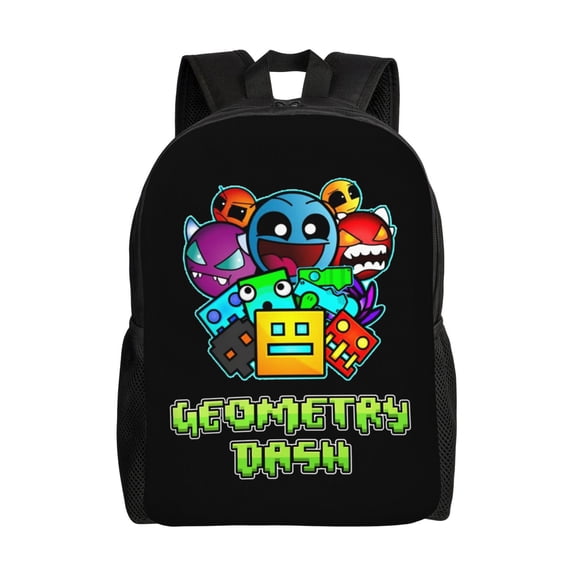 Geometry Game Dash Backpacks For Men Women Book Bag Travel Hiking Camping Work