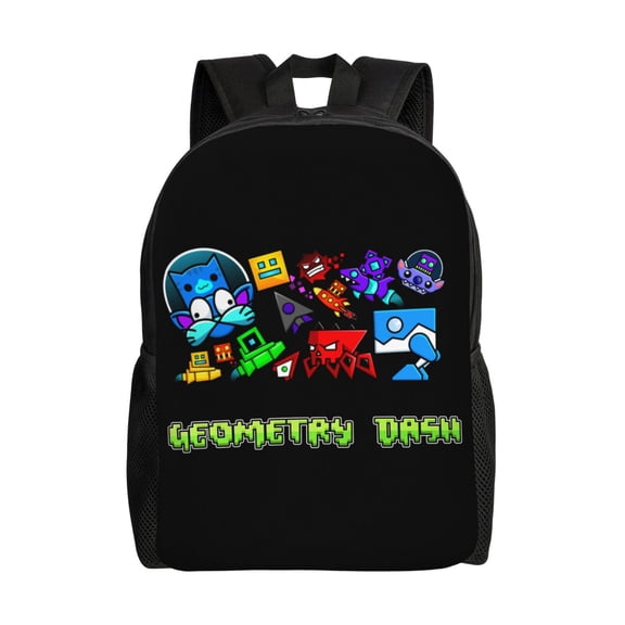 Geometry Game Dash Backpacks For Men Women Book Bag Travel Hiking Camping Work