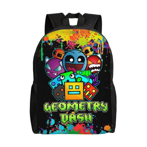 Geometry Game Dash Backpacks For Men Women Book Bag Travel Hiking Camping Work