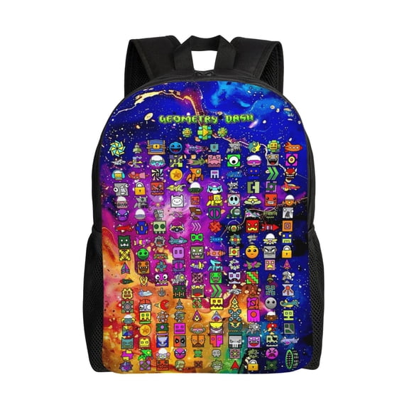 Geometry Game Dash Backpacks For Men Women Book Bag Travel Hiking Camping Work