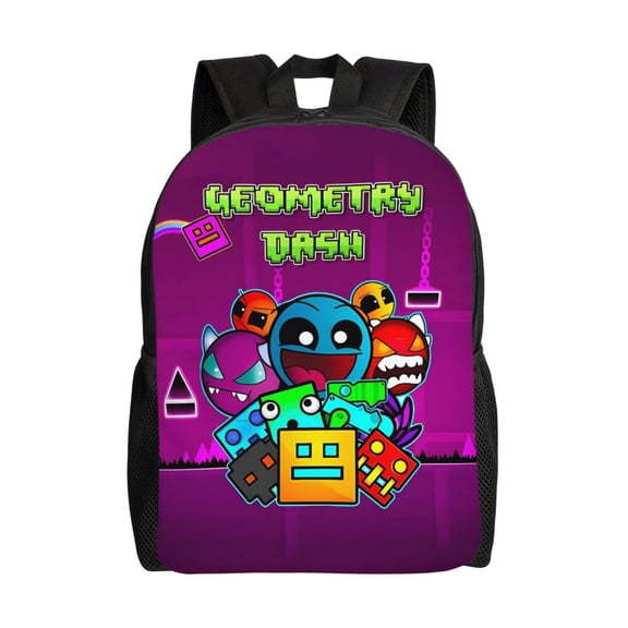 Geometry Game Dash Backpacks For Men Women Book Bag Travel Hiking Camping Work