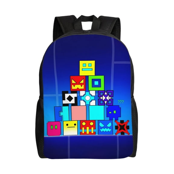 Geometry Game Dash Backpacks For Men Women Book Bag Travel Hiking Camping Work