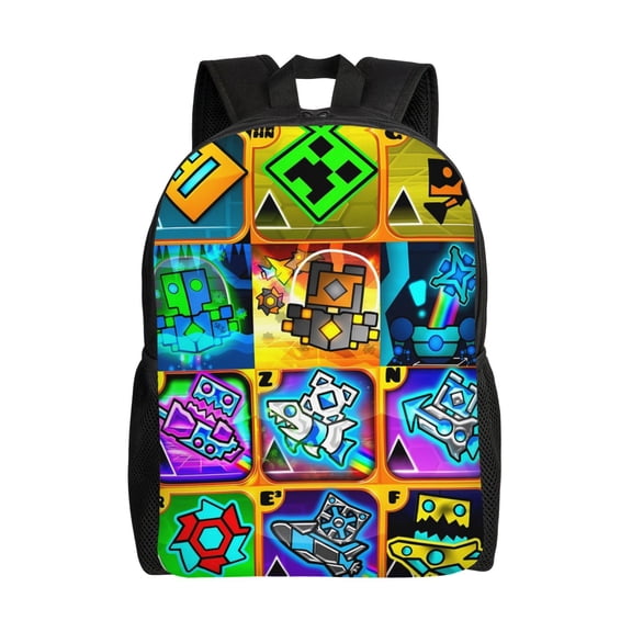 Geometry Game Dash Backpacks For Men Women Book Bag Travel Hiking Camping Work