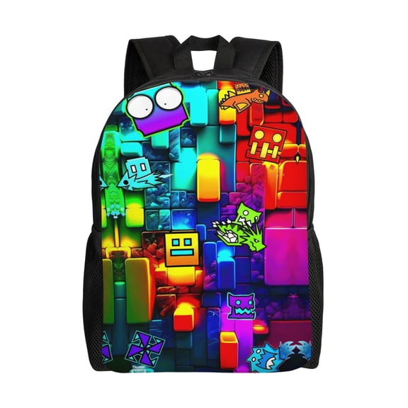 Geometry Game Dash Backpacks For Men Women Book Bag Travel Hiking Camping Work
