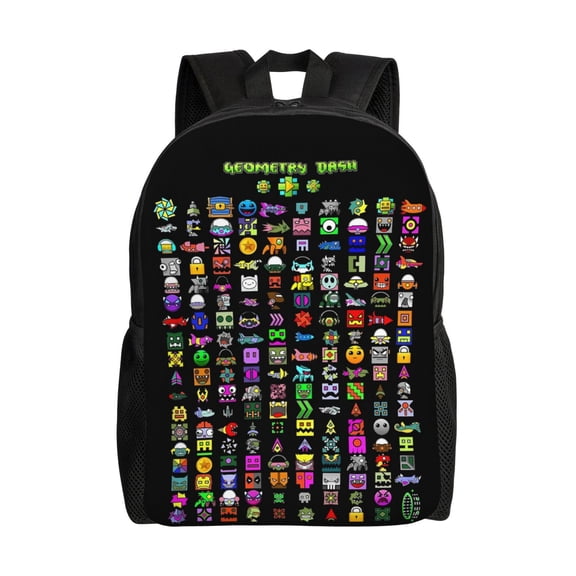Geometry Game Dash Backpacks For Men Women Book Bag Travel Hiking Camping Work