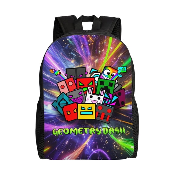 Geometry Game Dash Backpacks For Men Women Book Bag Travel Hiking Camping Work