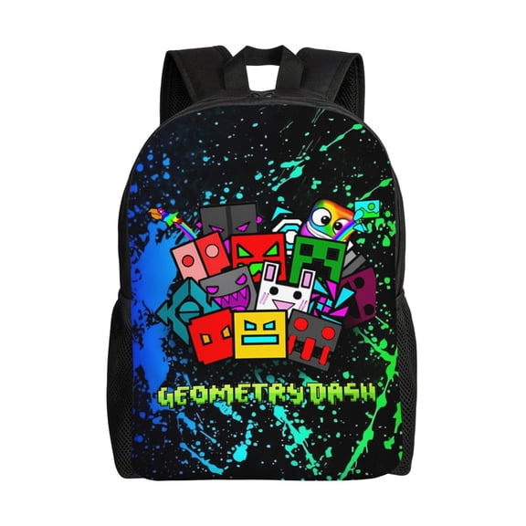 Geometry Game Dash Backpacks For Men Women Book Bag Travel Hiking Camping Work