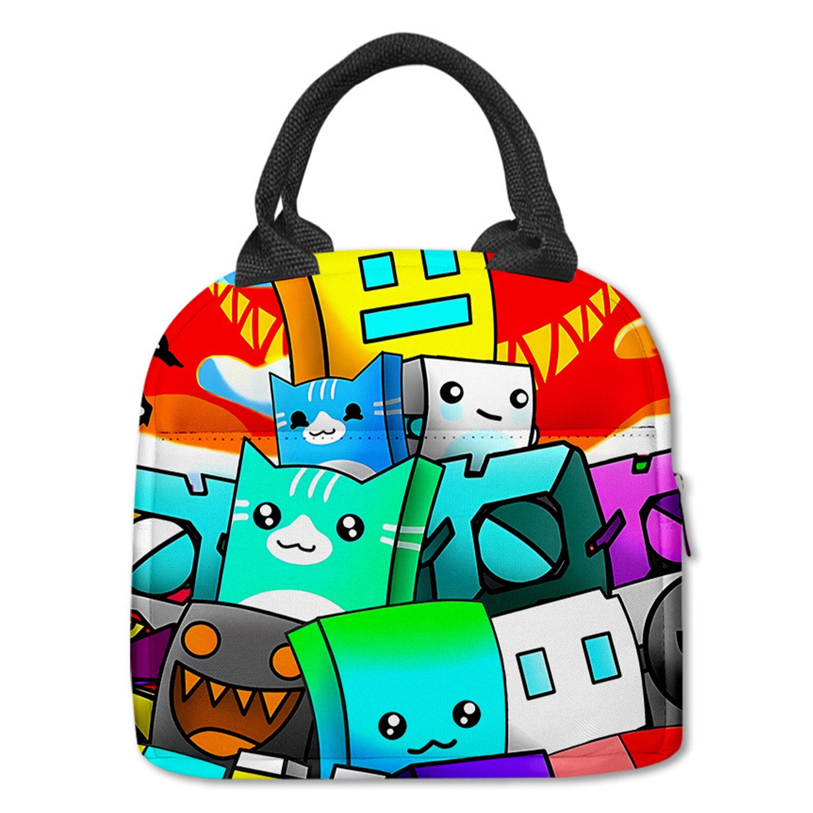 For Geometry Games Theme For Dash Lunch Bag-Reusable Insulated Cooler ...