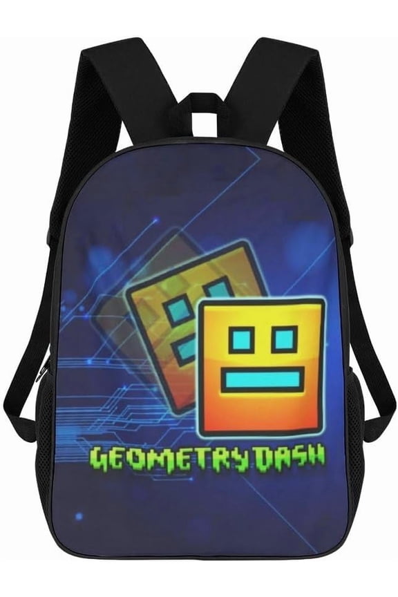 Geometry Gaming Dash Backpack, SLightweight Adjustable Black Backpack with Mesh Side Pockets for Travel Outdoor Sports, Large Capacity Laptop Bag for Business Office