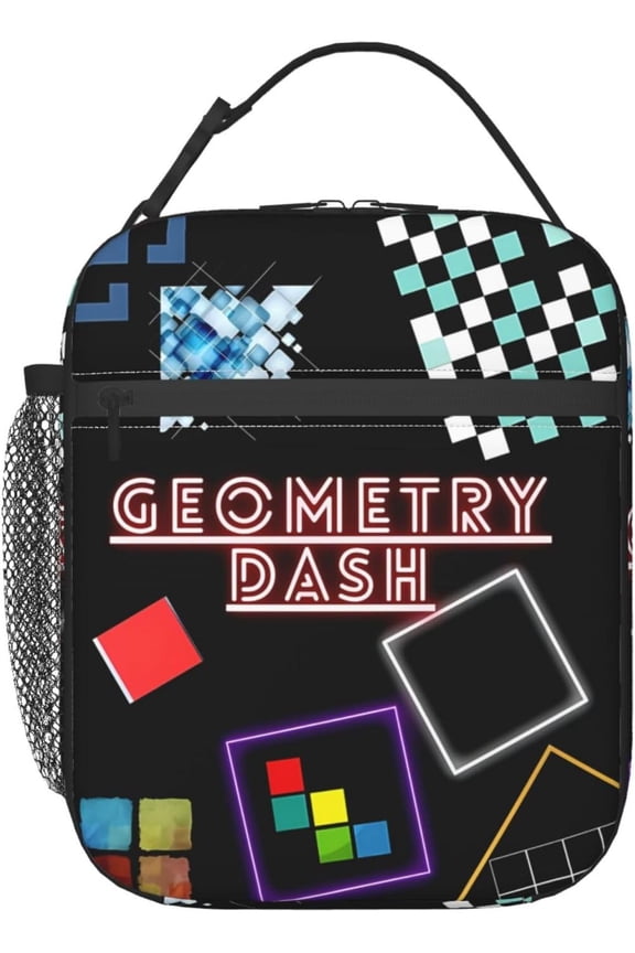 Geometry Gaming Dash Insulated Lunch Bag Lunch Box Large Capacity Leakproof Work Lunch Tote Bag Office Travel Work 10 L x 4 W x 8 H inches