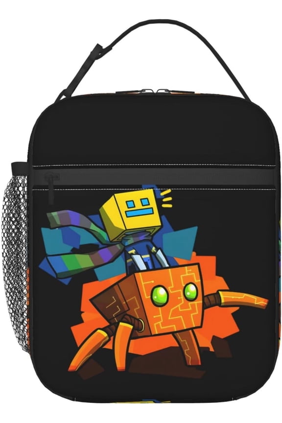 Geometry Gaming Dash Insulated Lunch Bag Lunch Box Large Capacity Leakproof Work Lunch Tote Bag Office Travel Work 10 L x 4 W x 8 H inches