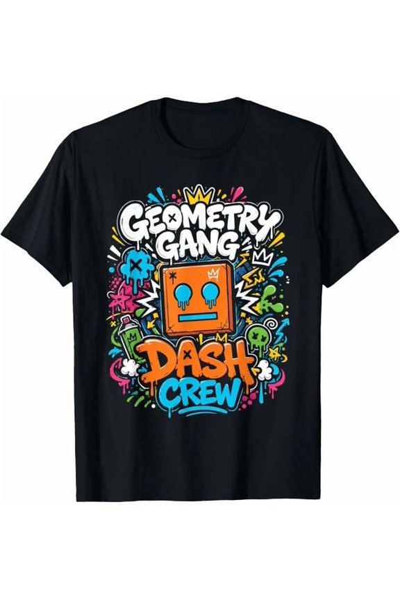Geometry Gang Dash Crew Video Gamer T-Shirt
