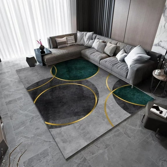 Geometry Gold Line Carpet Light Luxury Living Room r Rug Coffee Table Dark Grey Rugs Bedroom Bedside