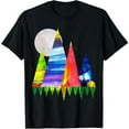 thumbnail image 1 of Geometry Graphic Tee T-Shirt Cotton Top Mountain Abstract Design Casual Short Sleeve Crew Neck Black S-5XL, 1 of 5