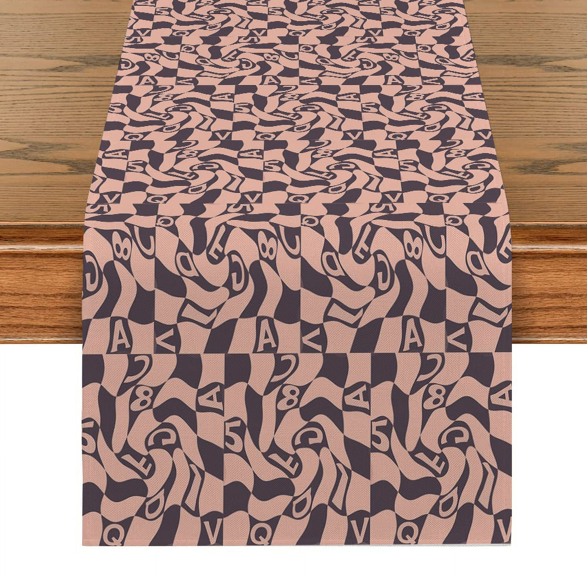 Geometry Individual Cloth for Table Runner Orange Letter Decoration and Accessories for the