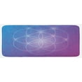 thumbnail image 1 of Geometry Kitchen Mat, Round Forms in 2 Dimensional Space Axis Historical Artifact Image, Plush Decorative Kitchen Mat with Non Slip Backing, 47" X 19", Blue and Purple, by Ambesonne, 1 of 1