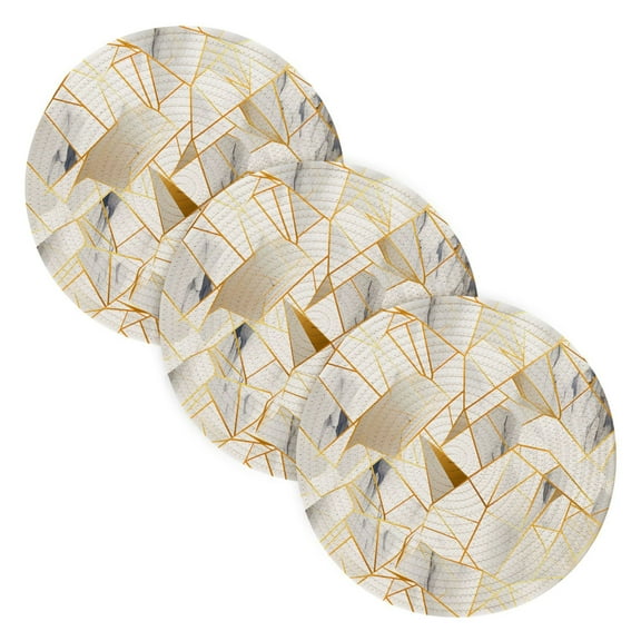 Geometry Marble 3 PCs Pot Holders Trivets Kitchen 15" Cotton Pans Hot Plate Mats Teapot Coasters Table Protects Large Potholders