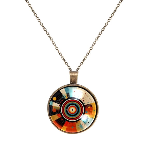 Geometry Necklace Personalized Custom Photo Round Pendant Adjustable Stainless Steel Necklaces with Gift Box for Men Women Mothers Valentine's Jewelry Gift