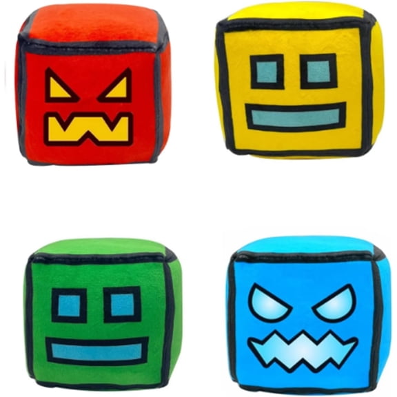 Geometry Plush Toy, Cube Volume Game Stuffed Birthday Gift for Kids (4 Pcs)