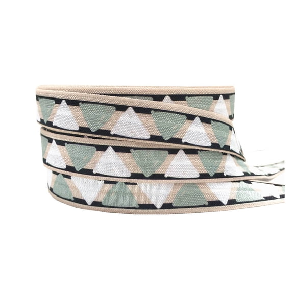 Geometry Print Fold Over Elastic Ribbon 16mm Aztec Webbing For Girls DIY Headwear Birthday Party 10yard