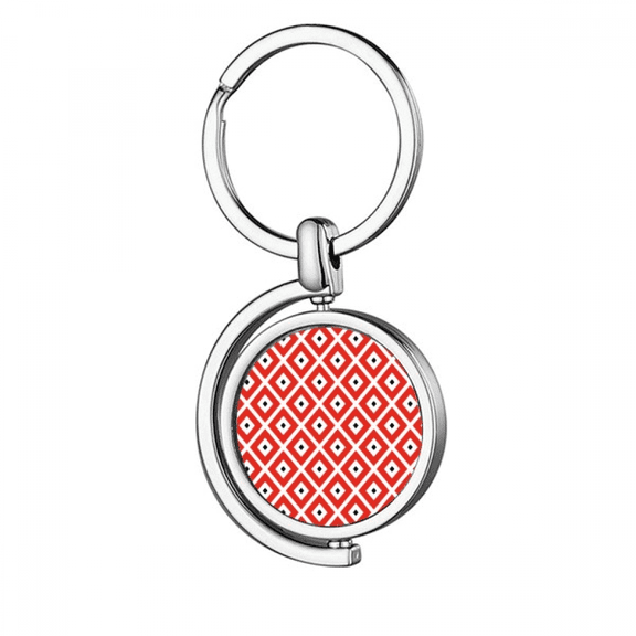 Geometry Red Black Pattern Japan Rotating Keychain Metal Keyring Holder