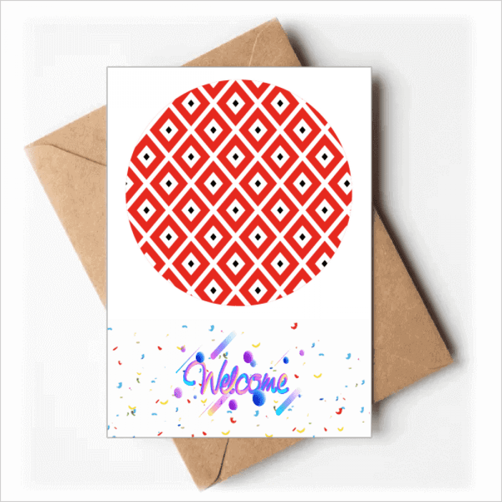 Geometry Red Black Pattern Japan Welcome Back Greeting Cards Envelopes Blank