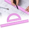thumbnail image 1 of Geometry Ruler and Protractor Set, 2 PCS Transparent Plastic Measuring Tools, 12 Inch Clear Ruler & 6 Inch Protractor for Math, Drafting, Drawing, Architecture, Engineering, Art Projects & School, 1 of 3