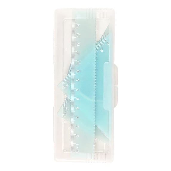 Geometry Ruler Set, Plastic Math Ruler Kit with Storage Case, Drawing Geometry Tool Set, Clear Ruler Triangle Protractor Set, Math Measuring Ruler Set for Home Office Drawing Math Learning Supplies