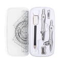 thumbnail image 1 of Geometry Set 10 Pieces Student Supplies with Shatterproof Storage Box,Includes Rulers,Protractor,Compass,Eraser,Pencil Sharpener,Lead Refills,Pencil,for Drawings（Grey）, 1 of 7