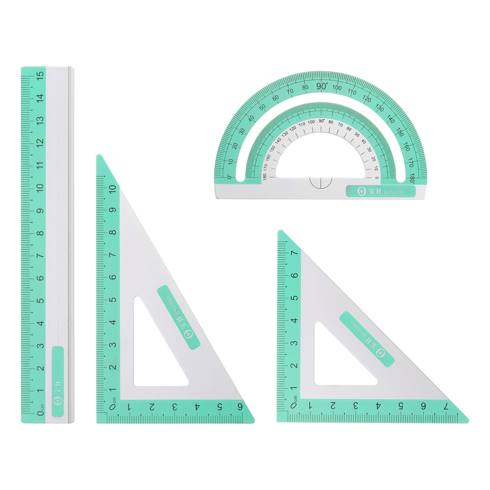 8pcs Ruler Geometry Set 15cm 8pcs Ink Printing Metal Ruler Set, Green - Walmart.com