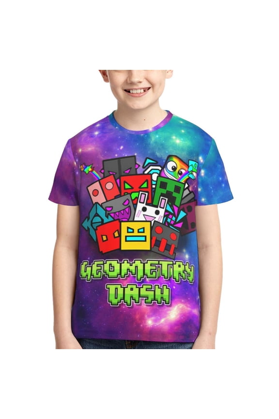 Geometry Shirt Dash Boys Girls T Shirt Kids Short Sleeve Crewneck 3d Printed Graphic Shirts For Kids Youth Large