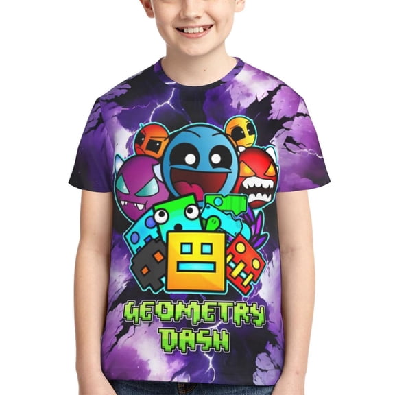 Geometry Shirt Dash Boys Girls T Shirt Kids Short Sleeve Crewneck 3d Printed Graphic Shirts For Kids Youth Large