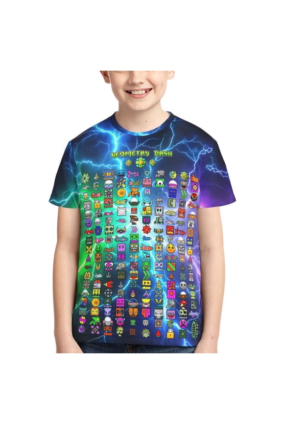 Geometry Shirt Dash Boys Girls T Shirt Kids Short Sleeve Crewneck 3d Printed Graphic Shirts For Kids Youth Small
