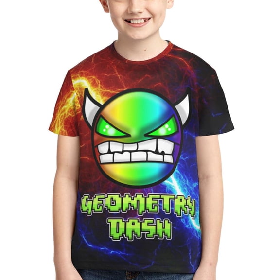 Geometry Shirt Dash Boys Girls T Shirt Kids Short Sleeve Crewneck 3d Printed Graphic Shirts For Kids Youth X-Small